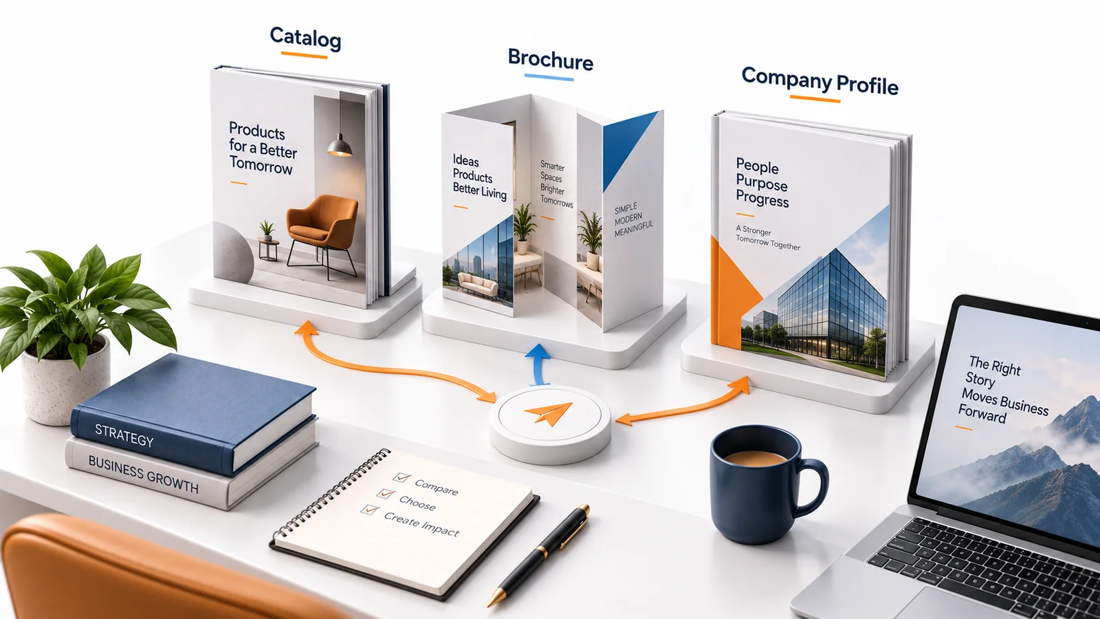 مقایسه بصری کاتالوگ، بروشور و Company Profile