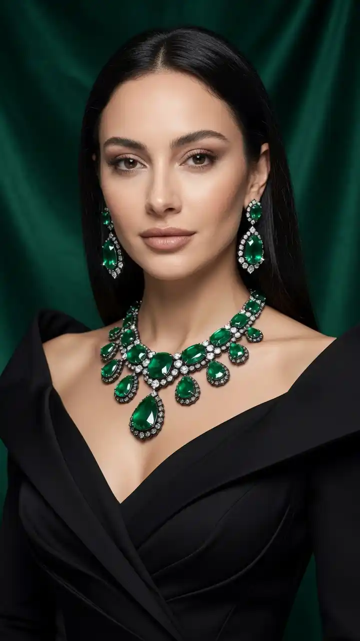 پرتره زمردی جواهرنشان