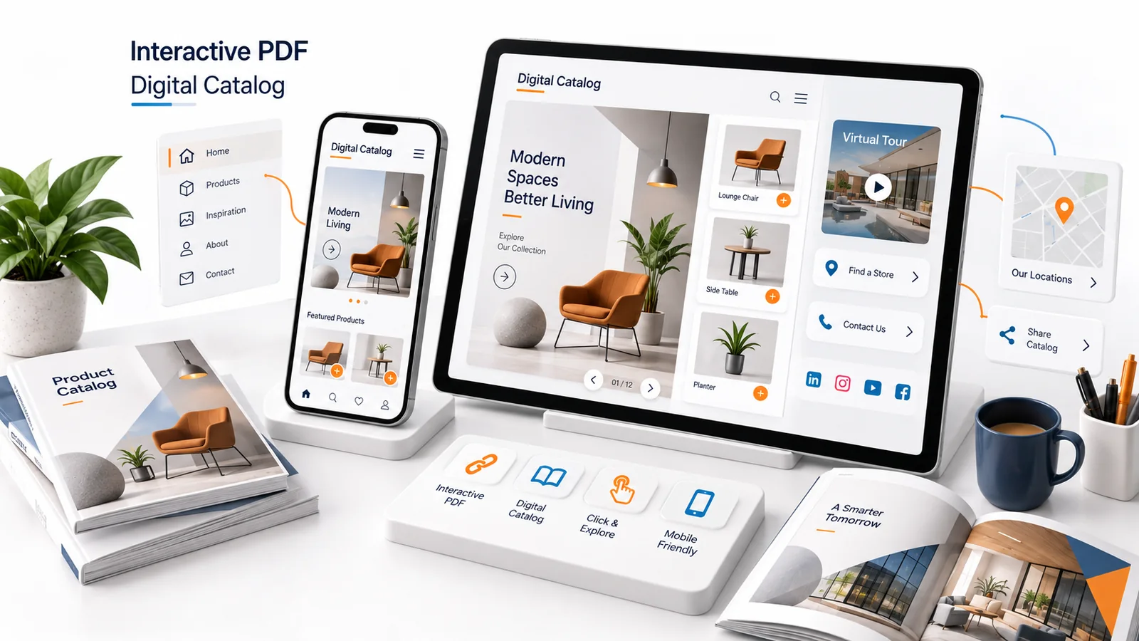نمونه مفهومی Interactive PDF و Digital Catalog برای موبایل و تبلت