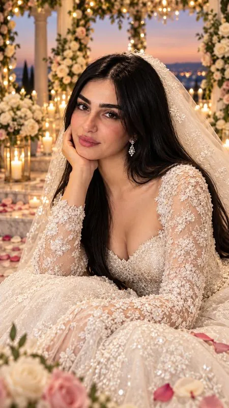 عروس کلوزآپ آلاچیق گل‌آرایی