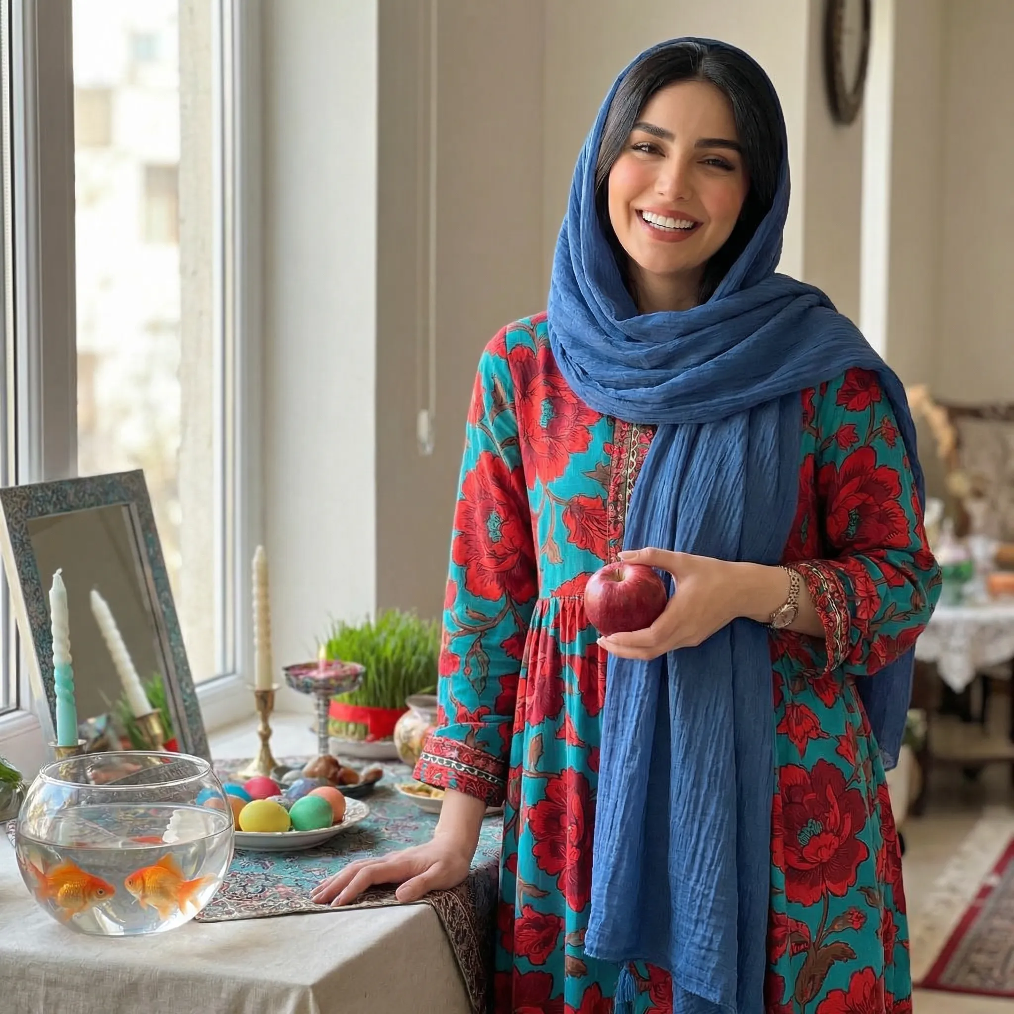 لباس گلدار نوروزی