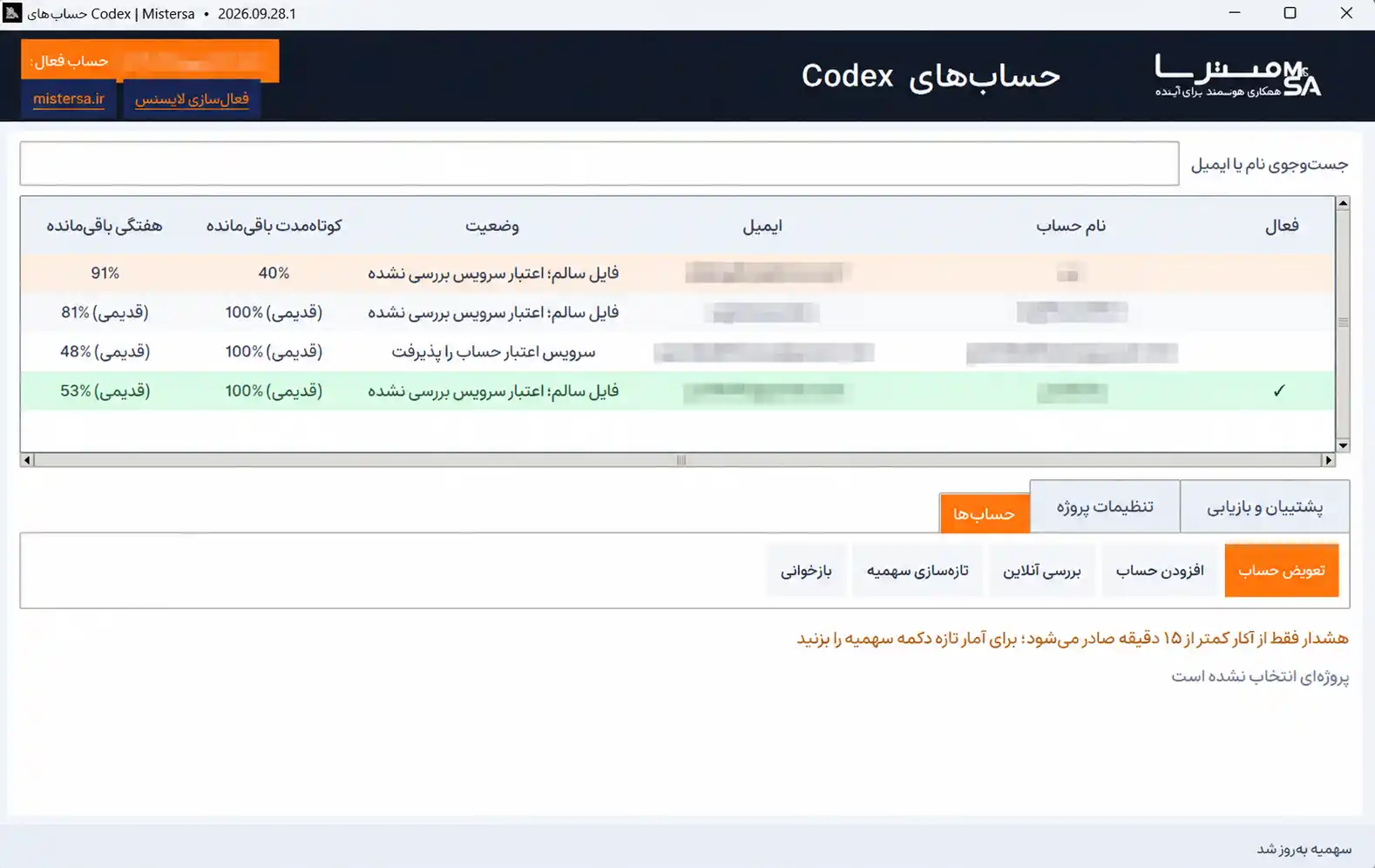 کدکس سوییچر مسترسا